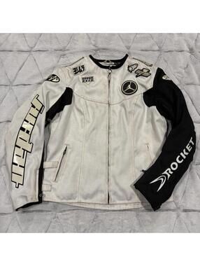 Michael Jordan Vtg Motorcross Jacket White Pads Sellout Women’s M Racing Outdoor